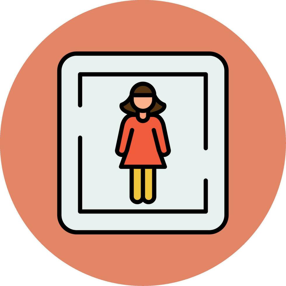 Female Toilet Sign Vector Icon