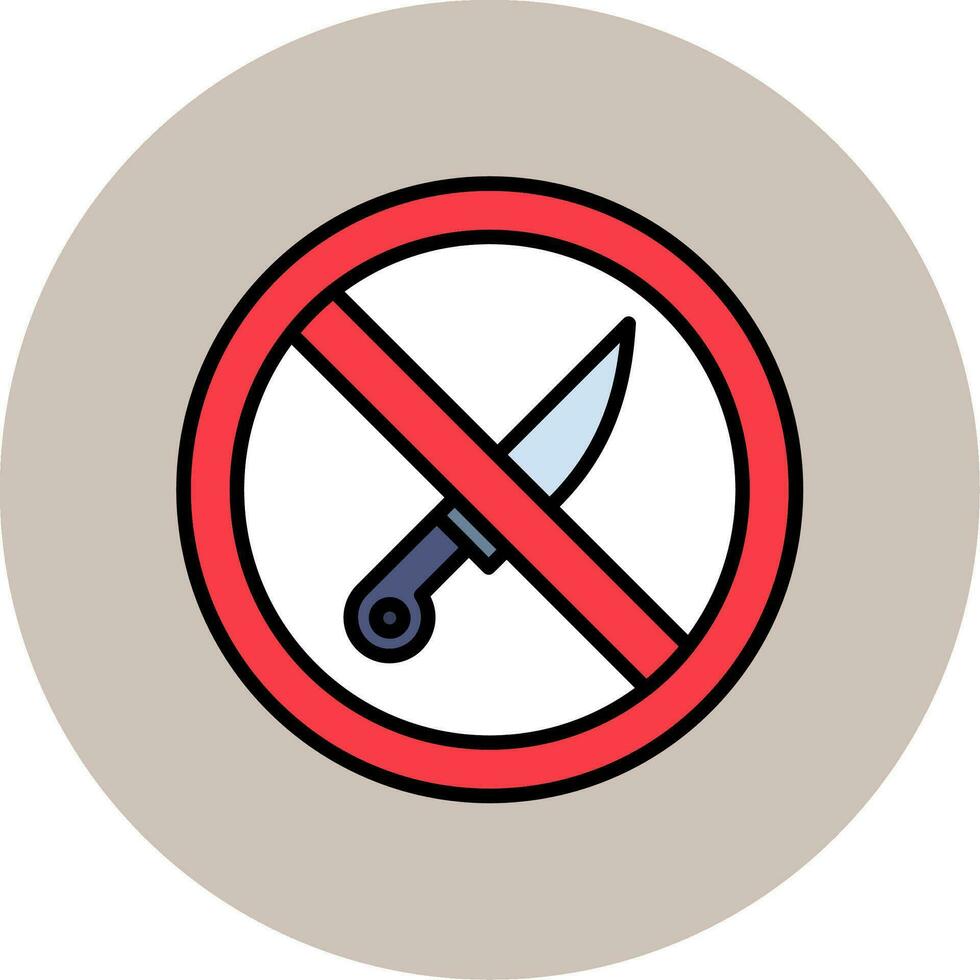 No cuchillo vector icono
