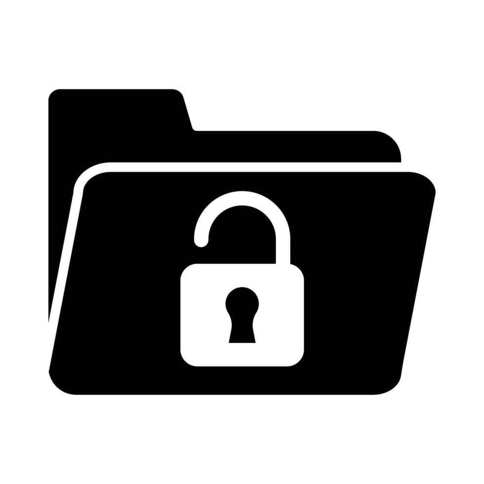 Unlocked Vector Glyph Icon For Personal And Commercial Use.