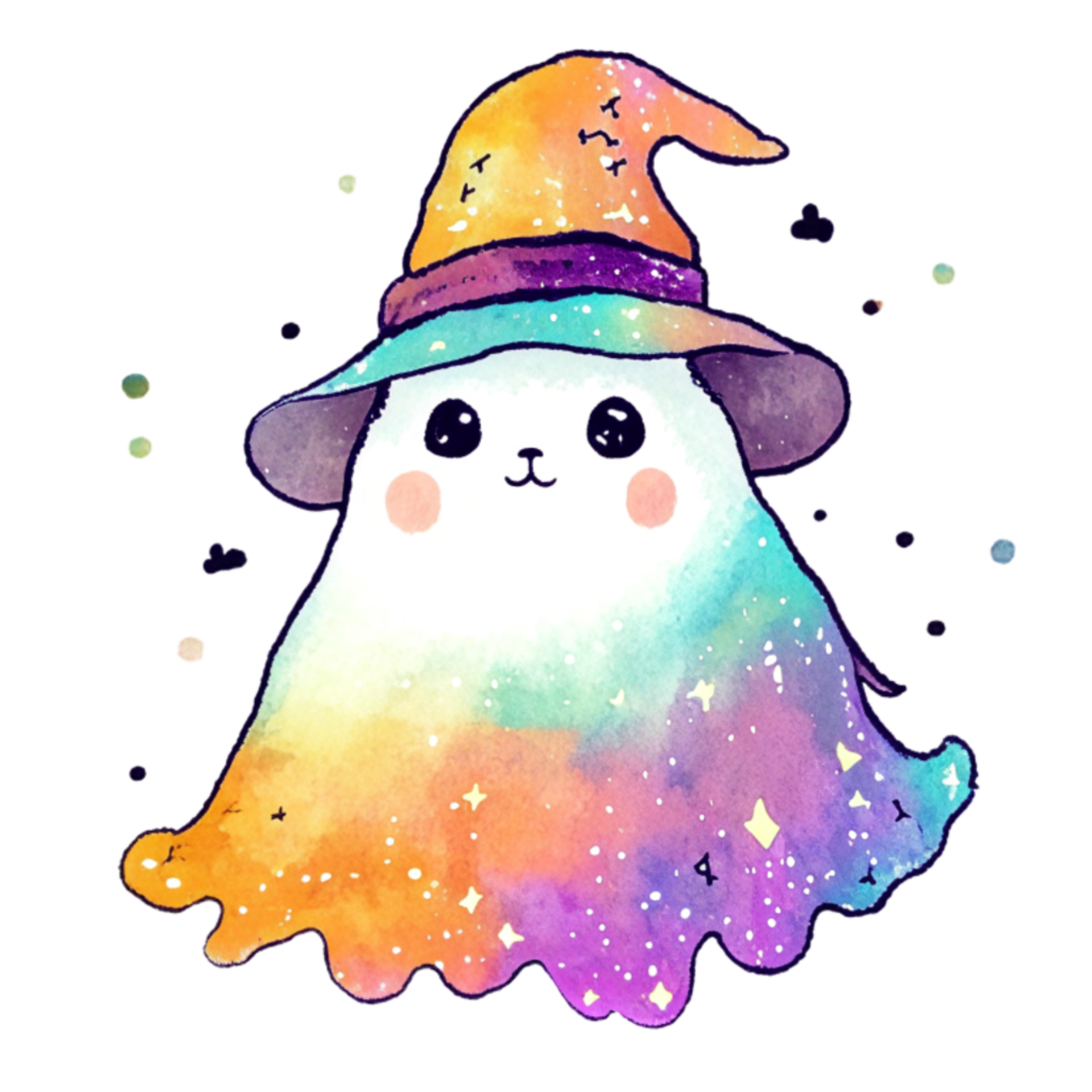 Ghost witch hat AI Generative 32751735 PNG
