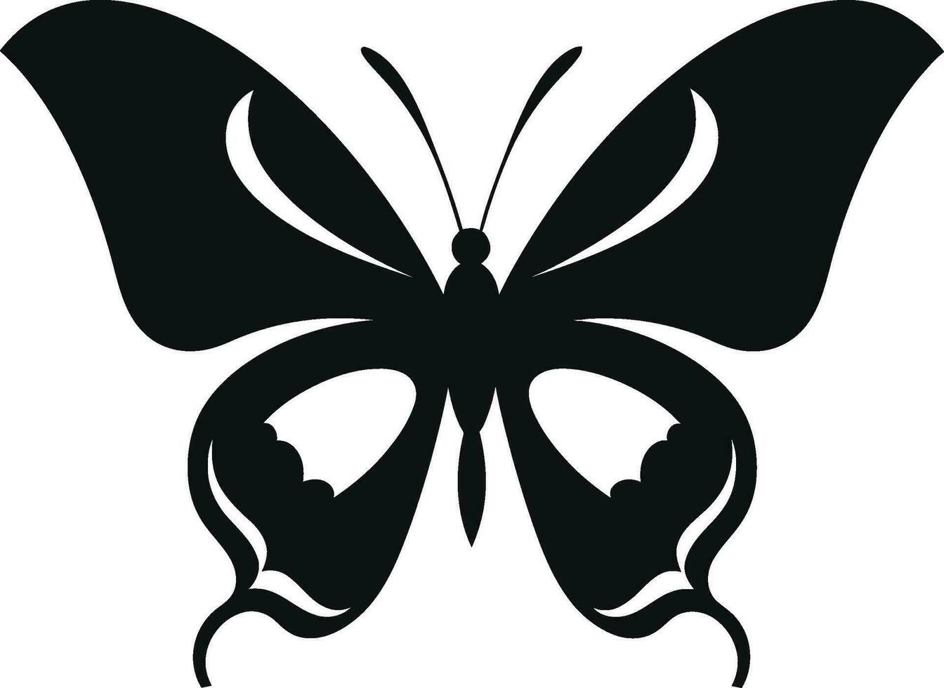 Mystique in Shadows Black Butterfly Icon Black Beauty Takes Flight Butterfly Symbol vector
