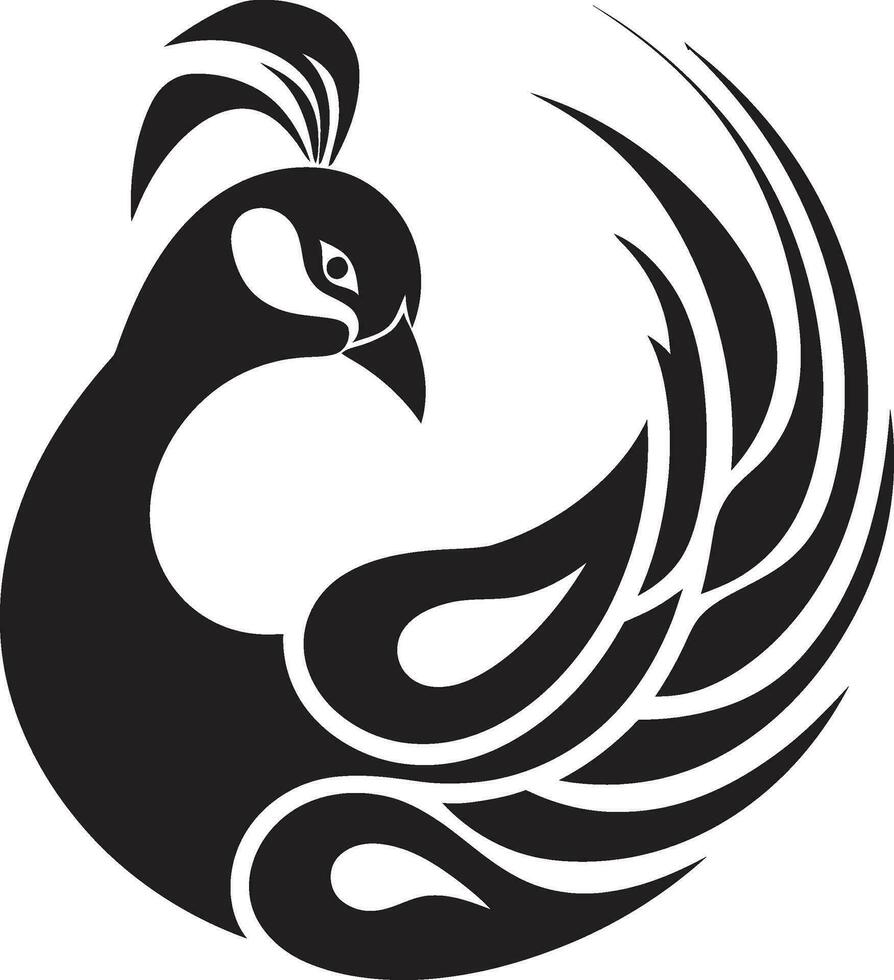 Peacocks Legacy Black Vector Emblem Regal Symphony Vector Logo Icon