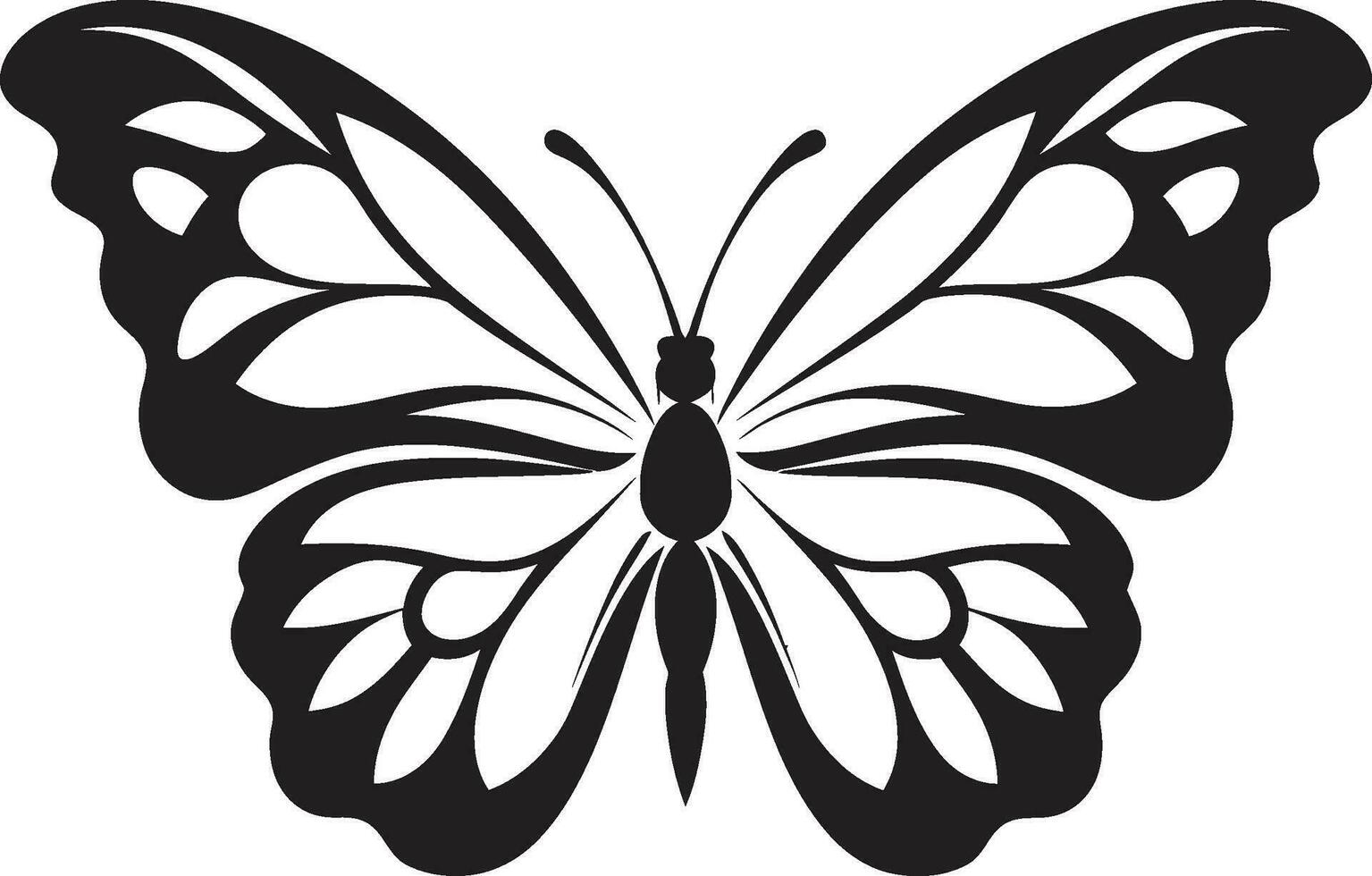 Elegant Black Butterfly A Modern Classic Butterfly Grace Monochrome Logo in Black vector