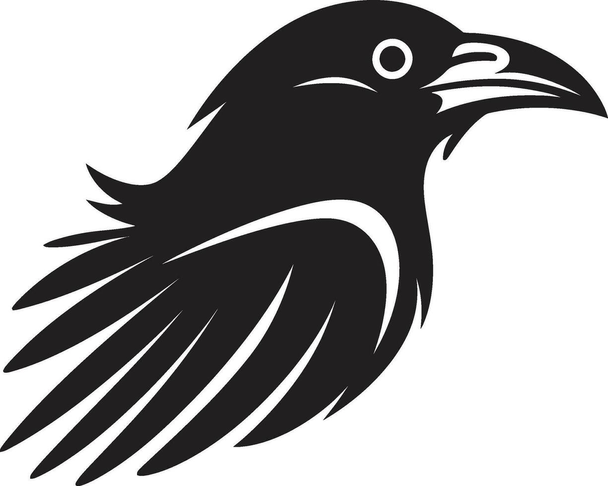 Raven Silhouette Badge of Distinction Vintage Black Crow Insignia vector