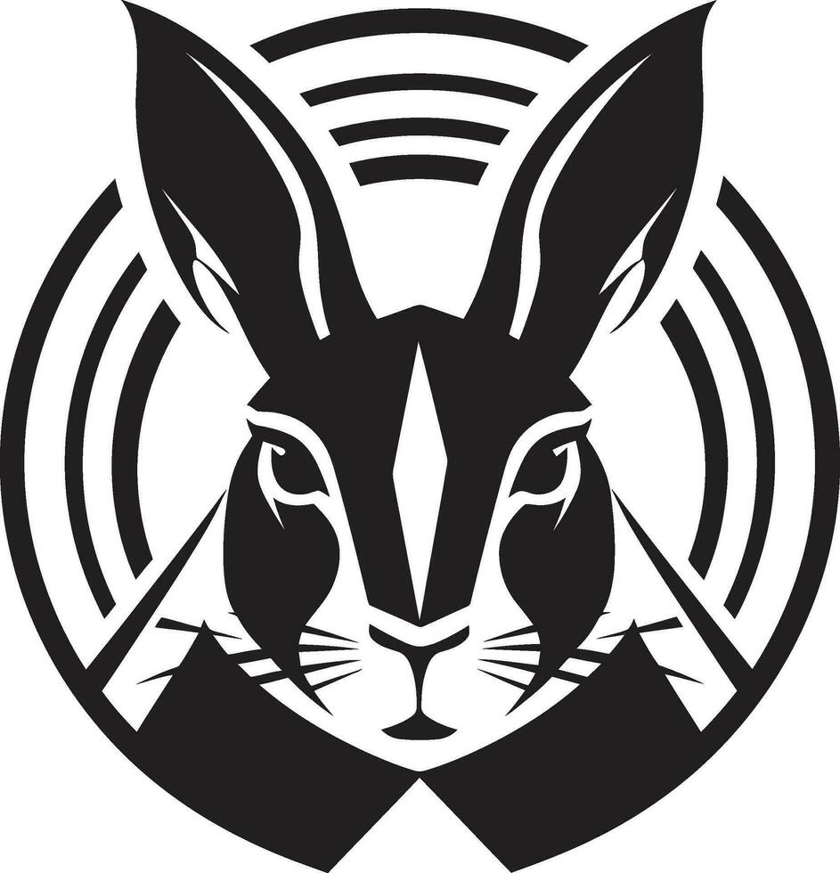 Sleek Black Rabbit Emblem Modern Rabbit Silhouette Logo vector