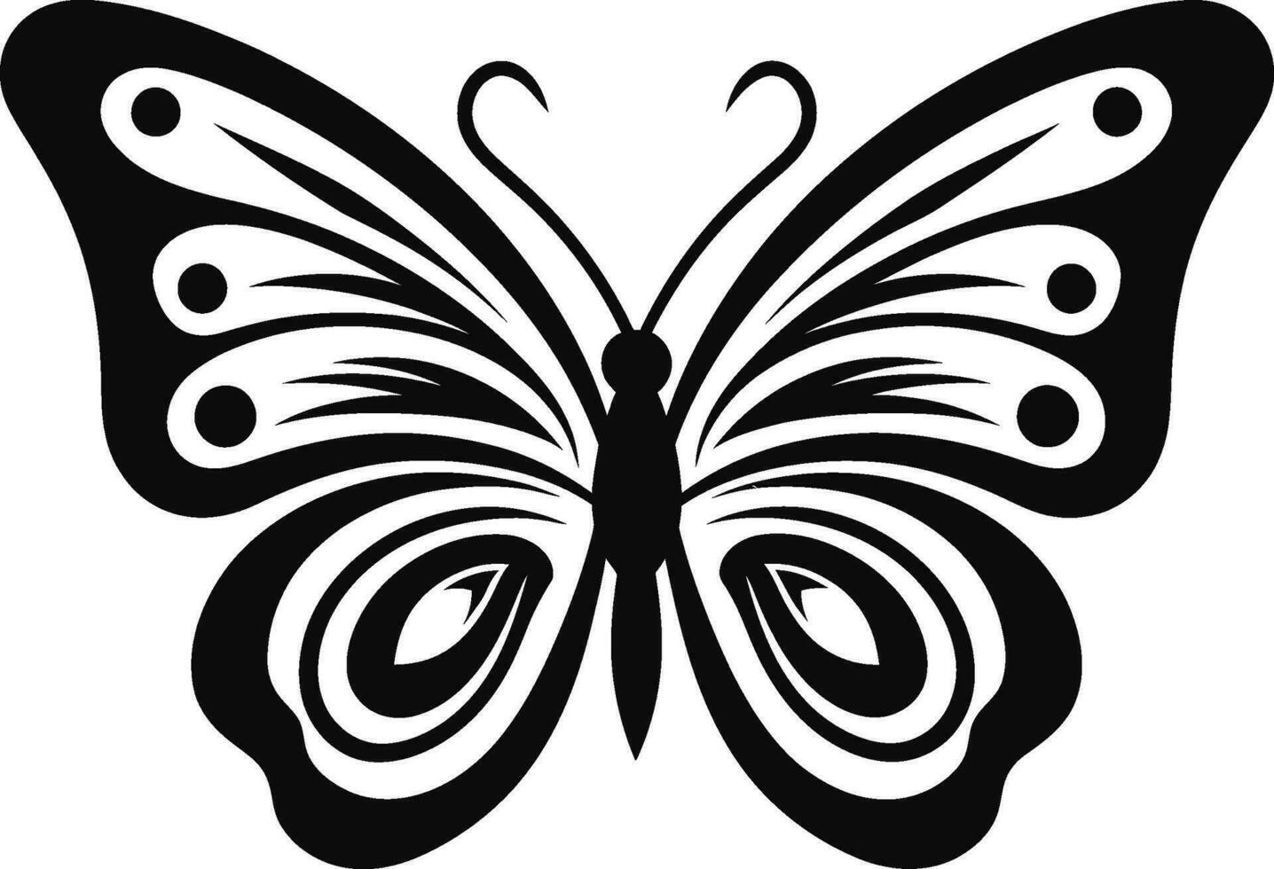 Winged Elegance Butterfly Logo Mastery Subtle Graceful Beauty Onyx Insect Charm vector