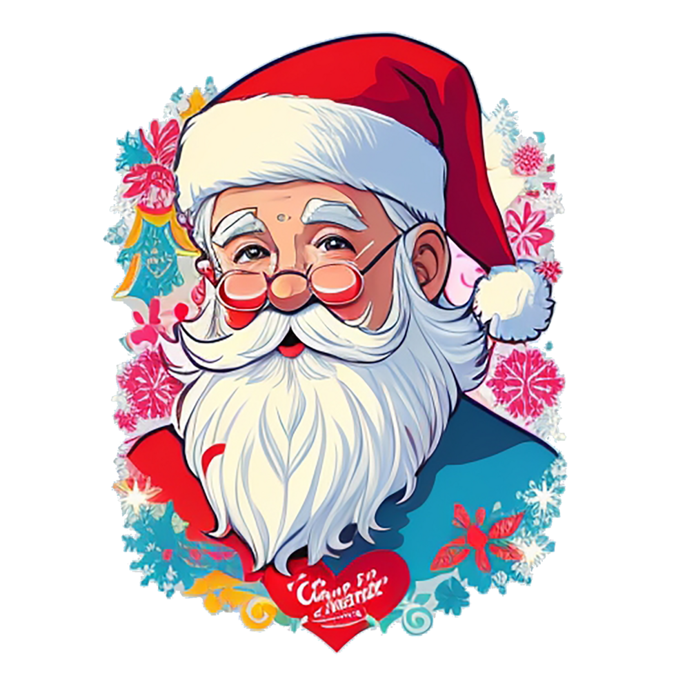 Santa .Christmas t-shirt design. png