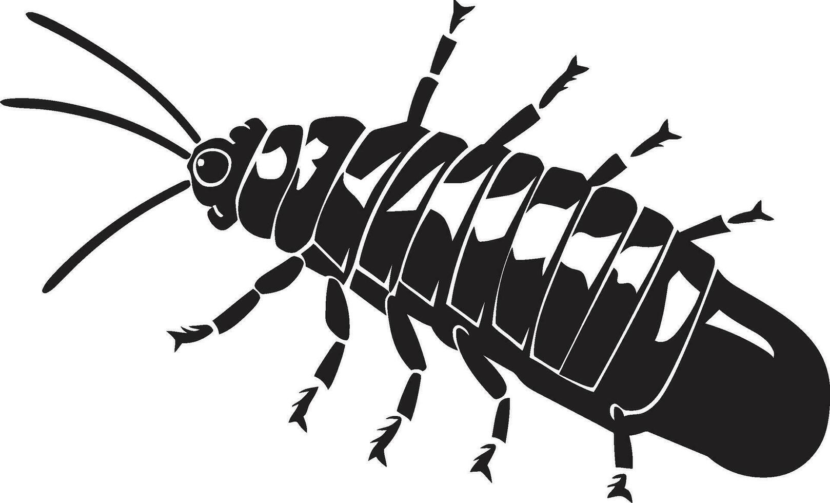 Dark Delight of the Abyss Black Insect Logo Vector Beauty in the Deep SilverFish Artistry