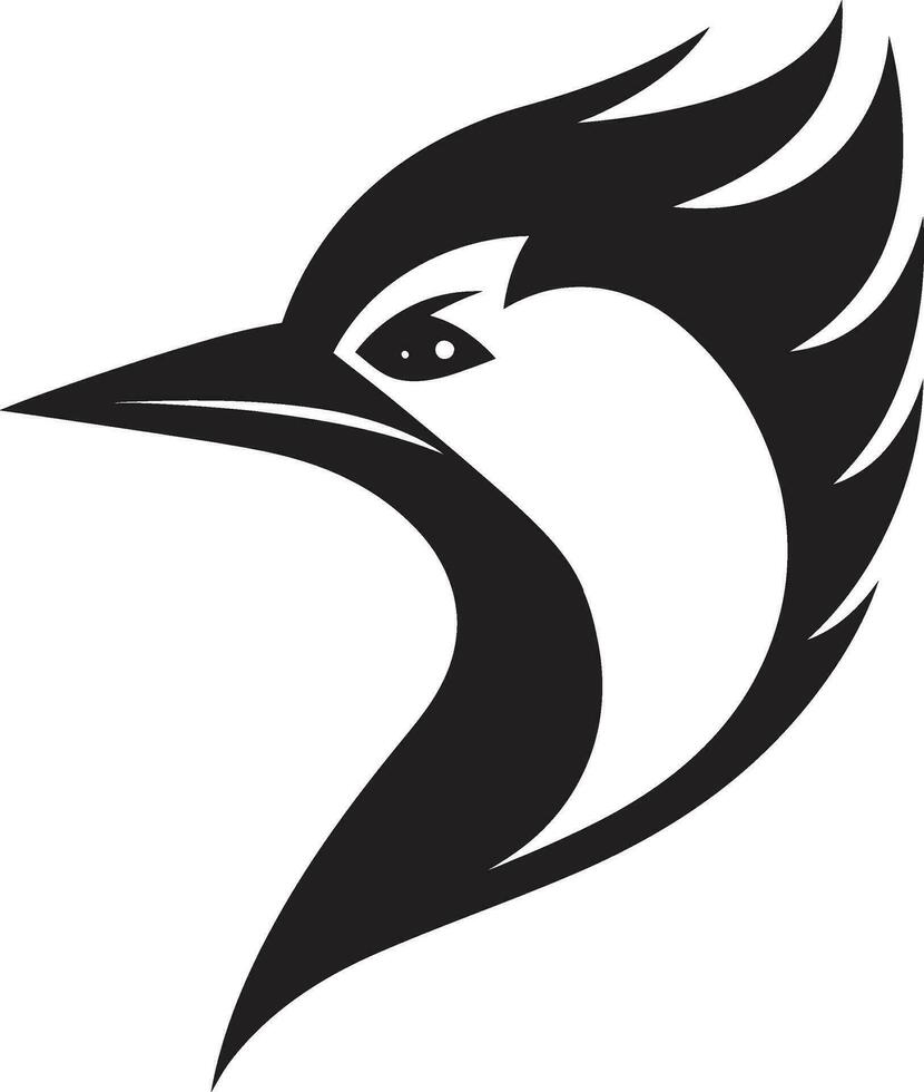 pájaro carpintero pájaro logo diseño negro acuarela negro pájaro carpintero pájaro logo diseño bosquejo vector