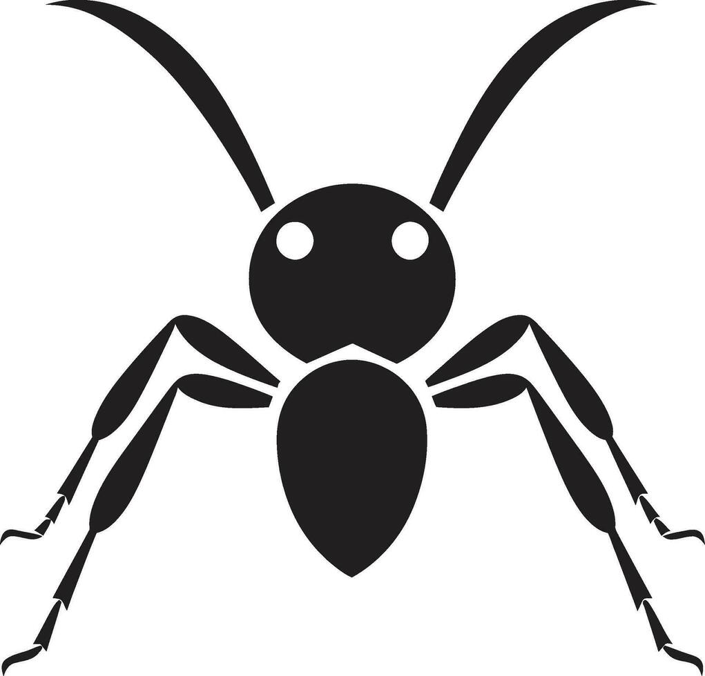 Black Vector Ant Logo Simple and Powerful Vector Art Mastery Black Ant Emblem
