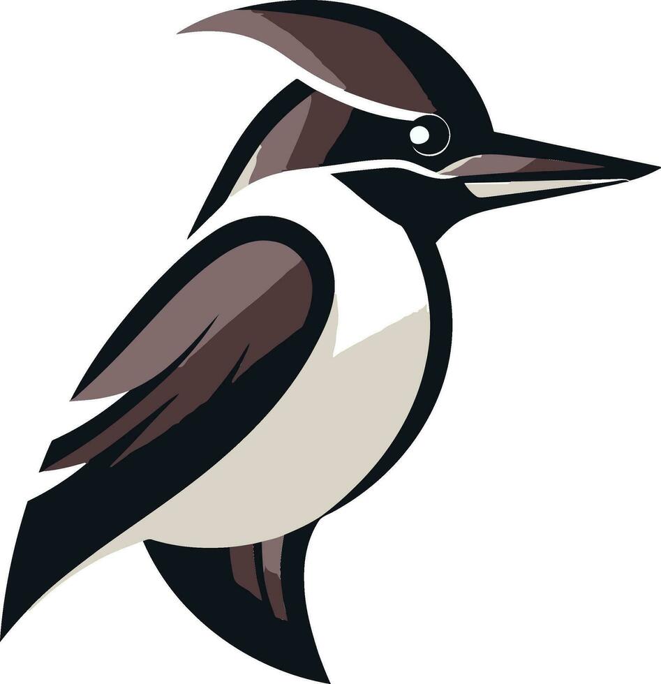 Black Woodpecker Bird Logo Design Retro Woodpecker Bird Logo Design Black Retro vector