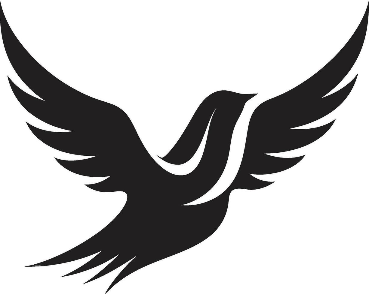 Black Dove Vector Logo with Swoosh and Halo A Symbol of Divinity and Spirituality Black Dove Vector Logo with Swoosh and Abstract Background A Unique and Creative Design