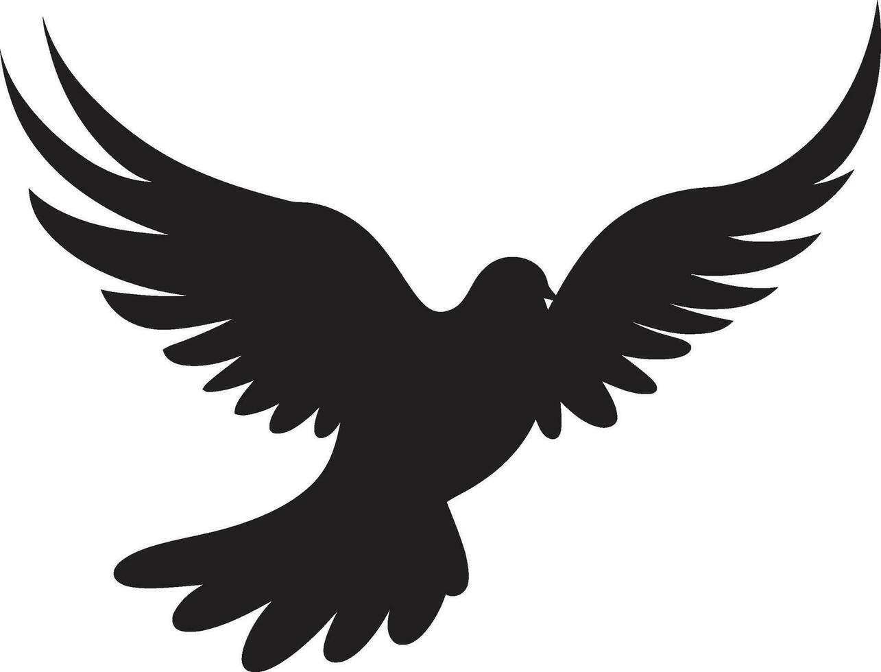 negro paloma vector logo con texto y remolinos un creativo y elegante diseño negro paloma vector logo con texto y plumas un delicado y femenino diseño