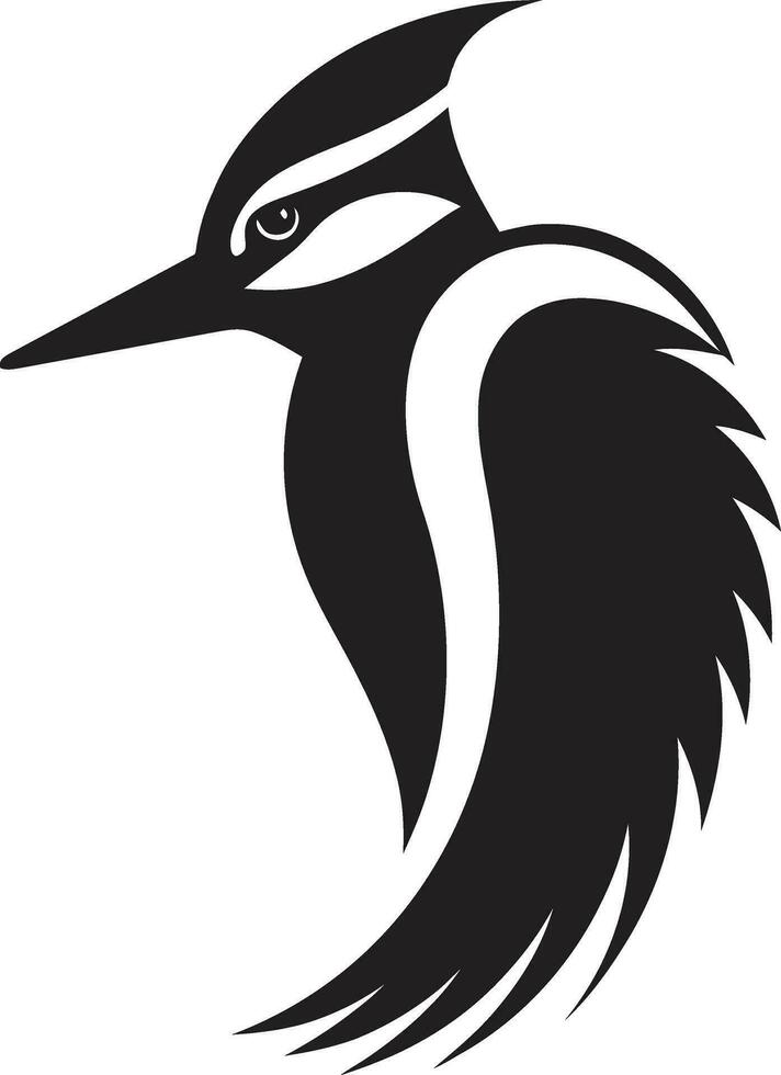 Woodpecker Bird Logo Design Black Abstract Black Woodpecker Bird Logo Design Mascot vector