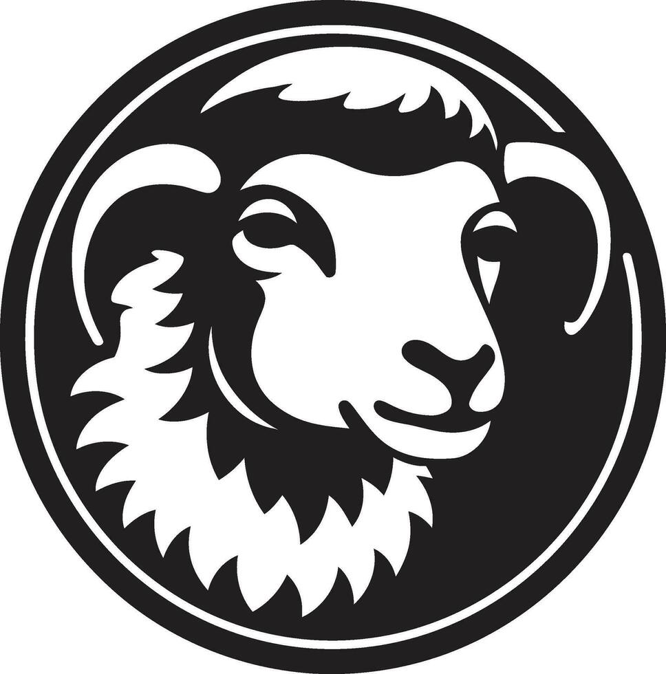 Elegant Black Vector Sheep Logo Woolly Wonder Sleek Sheep Icon Black Vector Brilliance