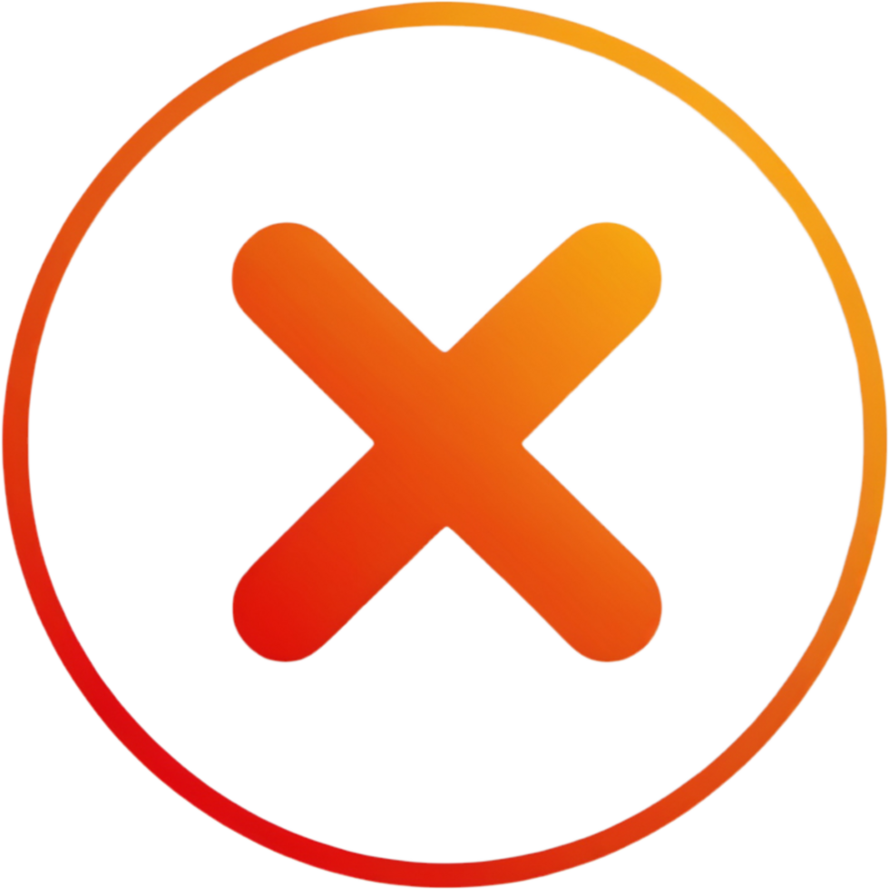 Cross mark sign. AI Generative png