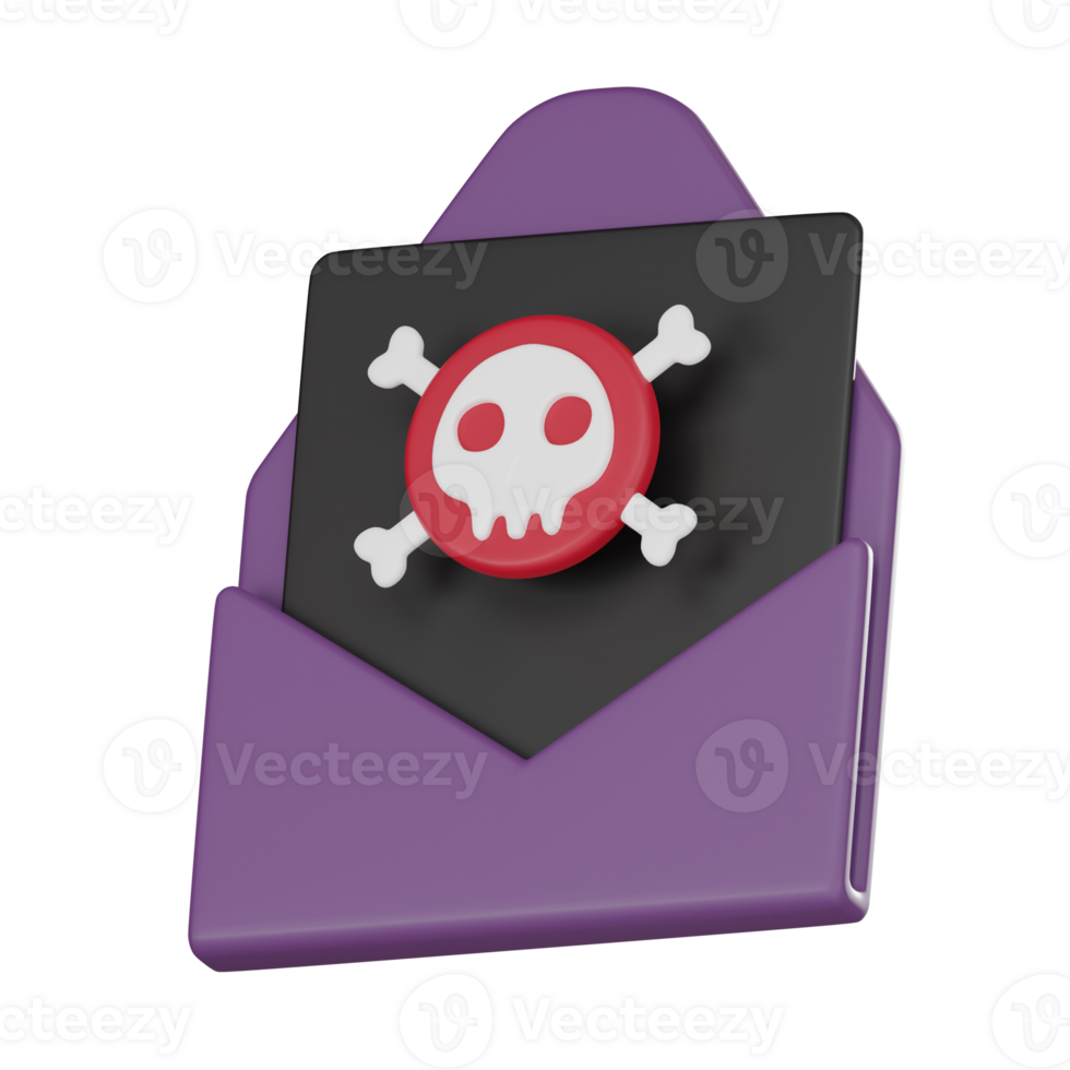 Spam Email Virus 3D Icon Digital Cybersecurity 3D render png