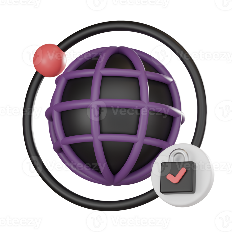 Cyber Security 3D Icon, Protect Your Website with Online Safety and Data Encryption 3D render. png