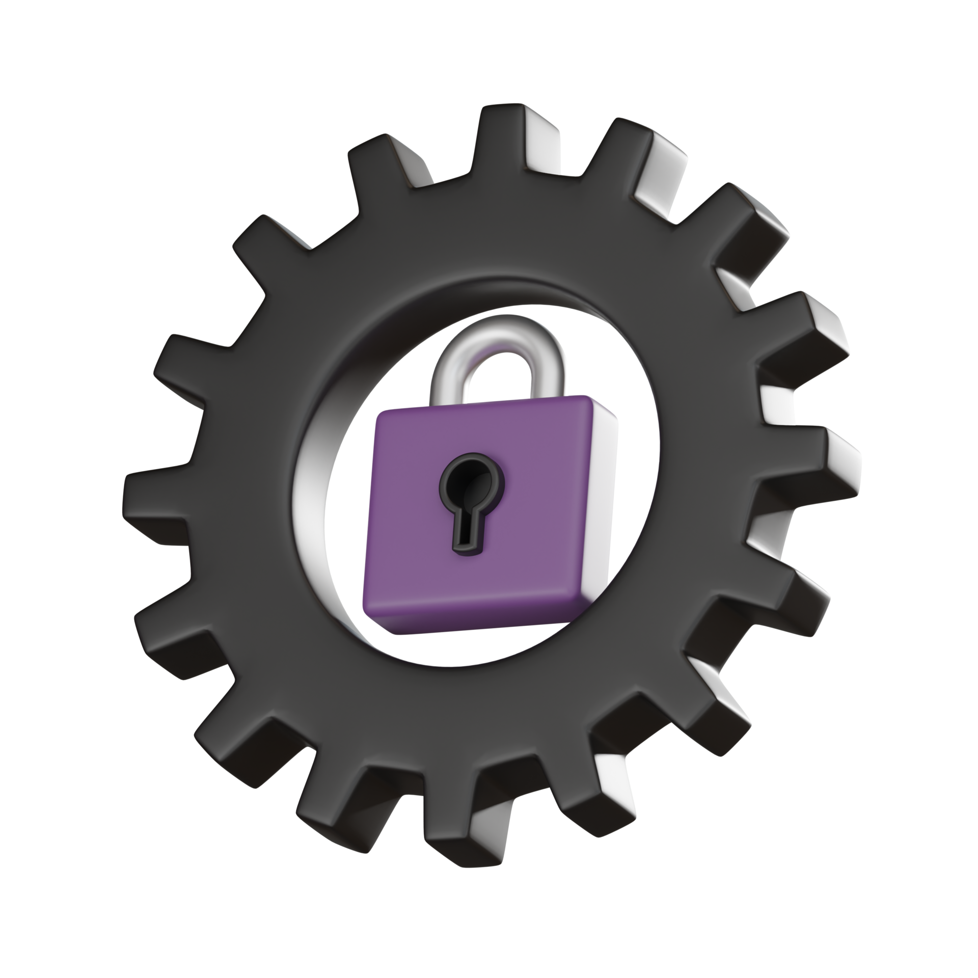 Digital Encryption Lock Gear, Cyber Security 3D Render. 32752300 PNG