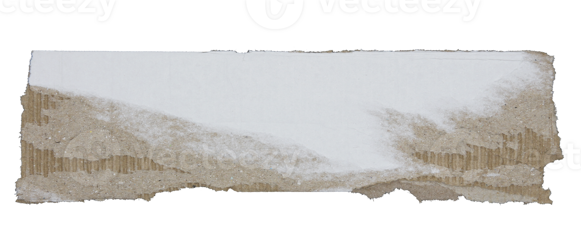 Torn pieces of corrugated paper on transparent background png file