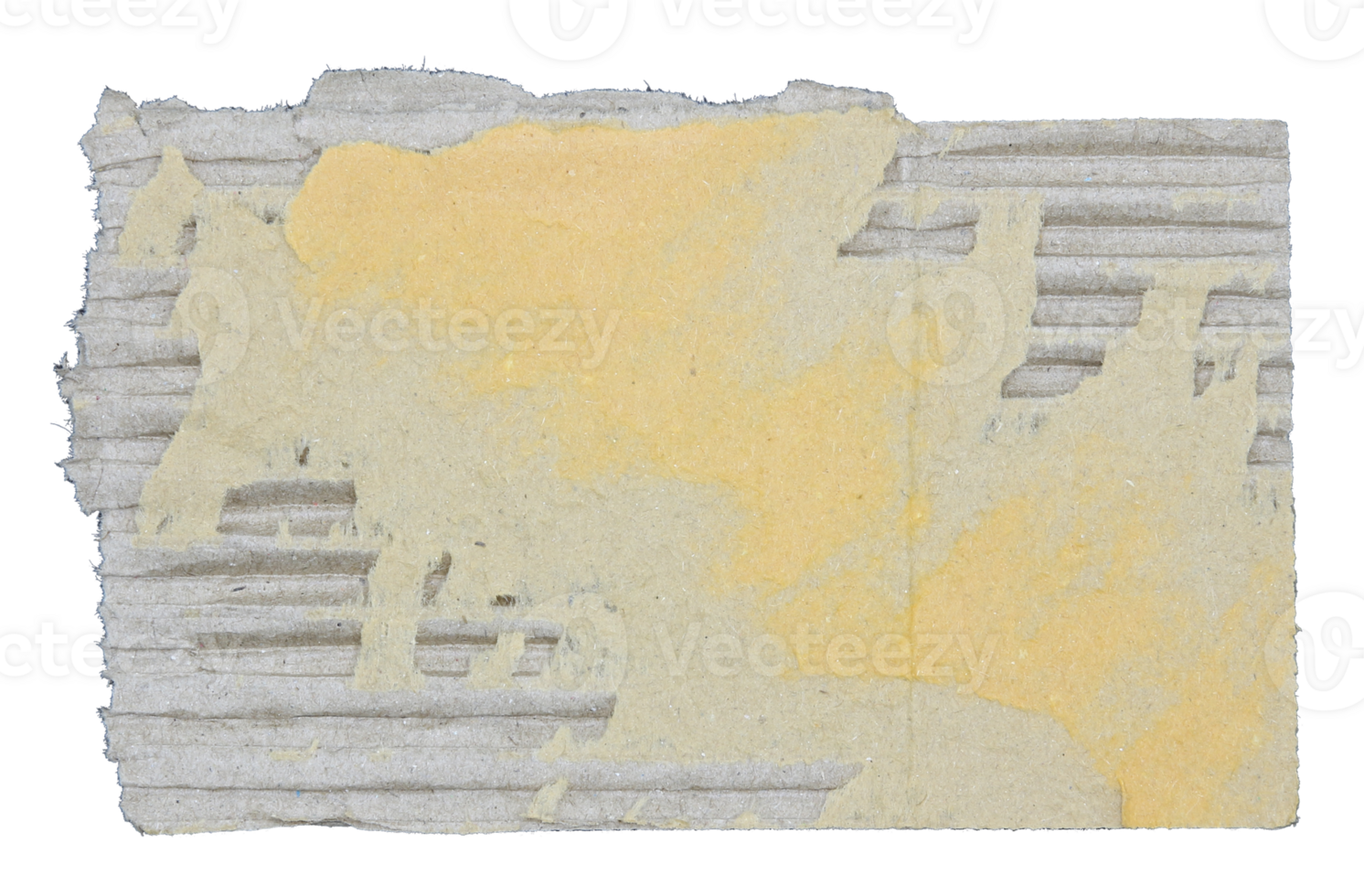 Torn pieces of corrugated paper on transparent background png file