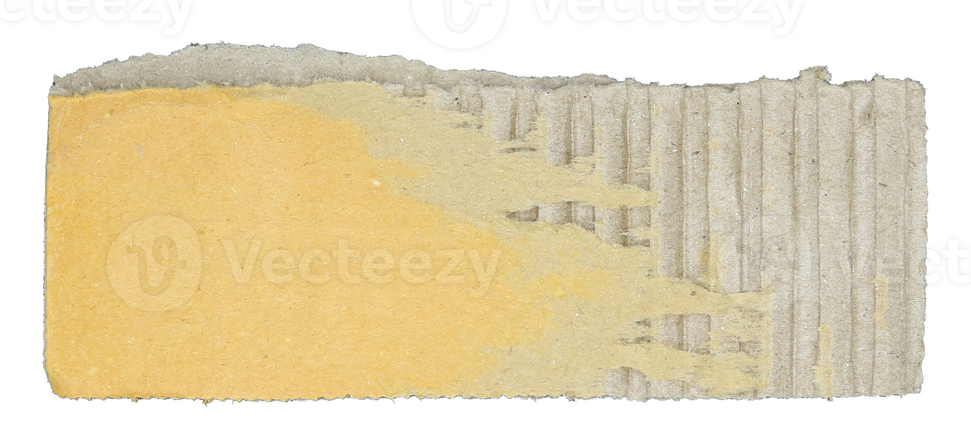 Torn pieces of corrugated paper on transparent background png file