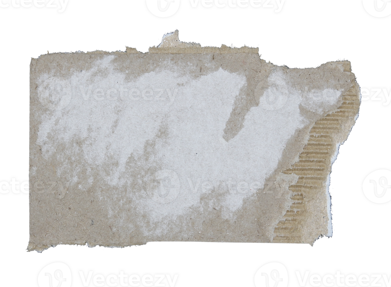Torn pieces of corrugated paper on transparent background png file