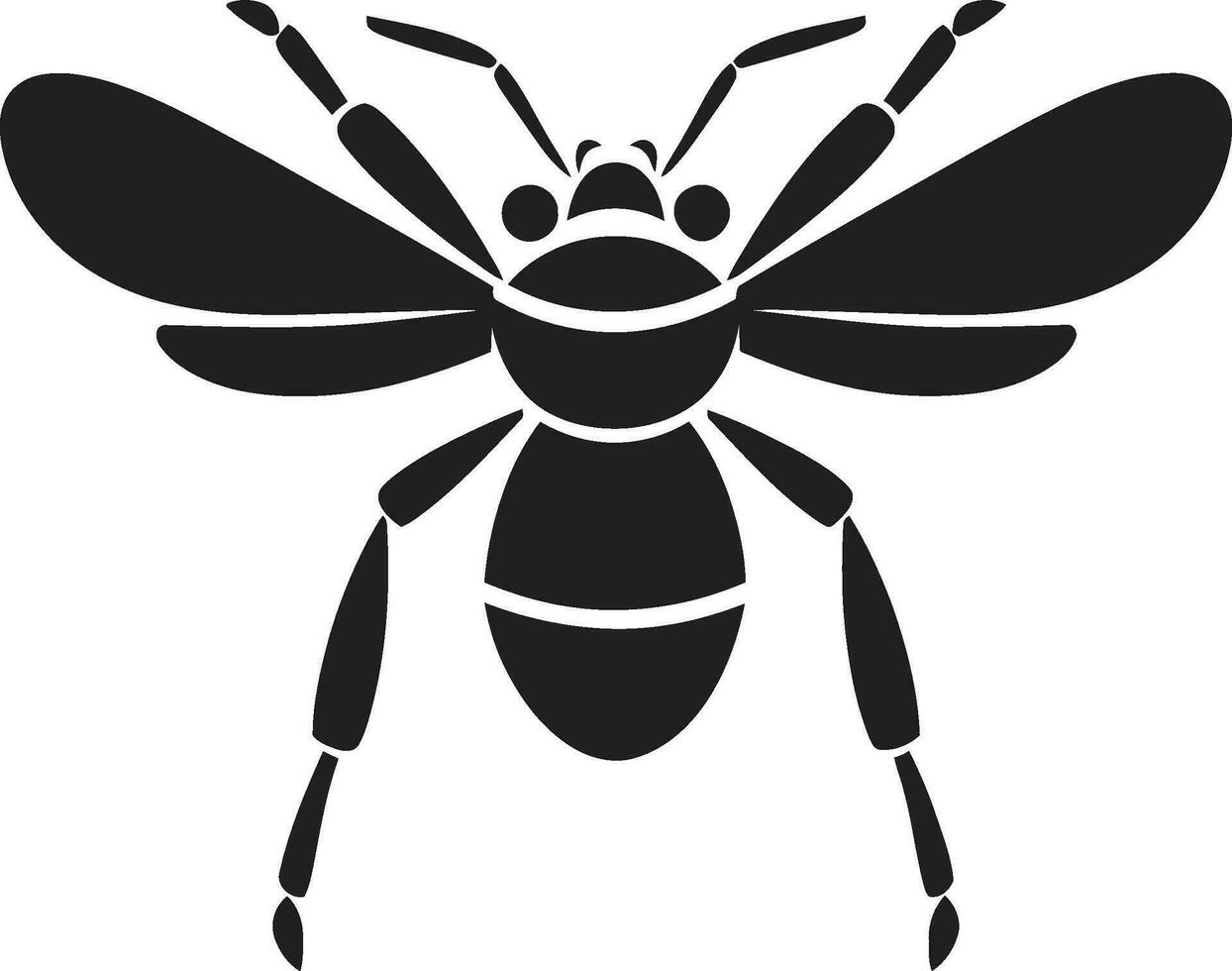 Abstract Stinging Artistry in Black Sleek and Mysterious Hornet Emblem vector