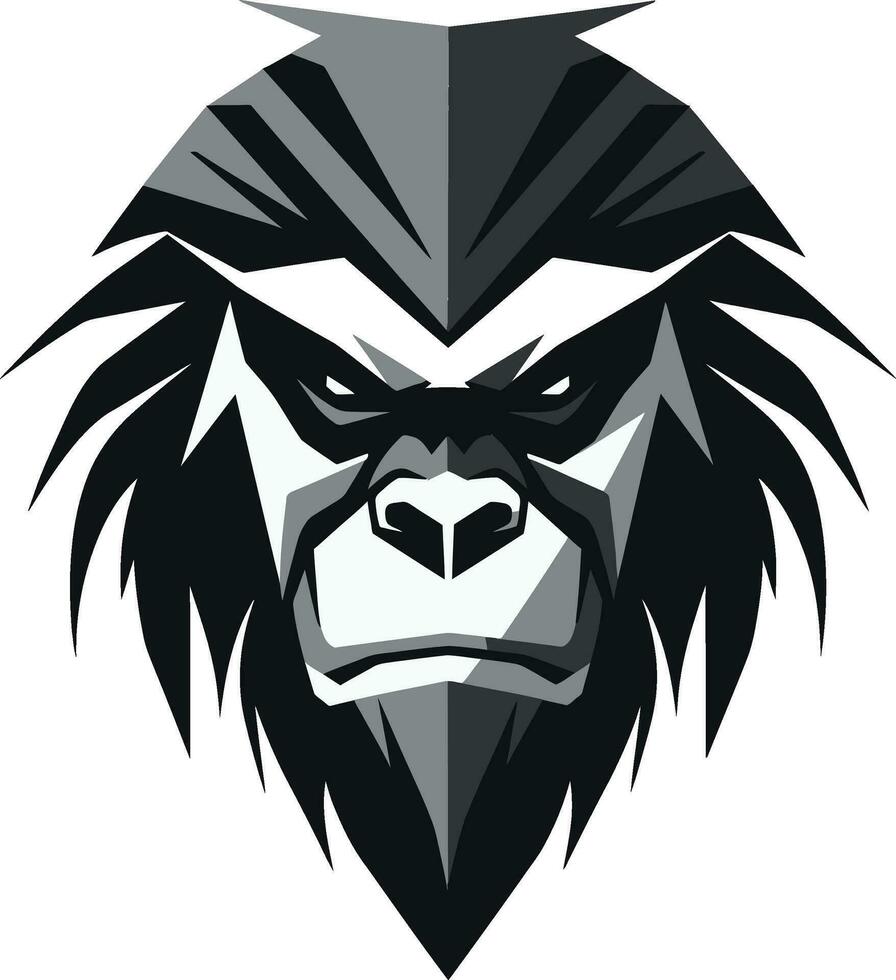 Baboon Kingdom Crest Primate Leader Icon vector