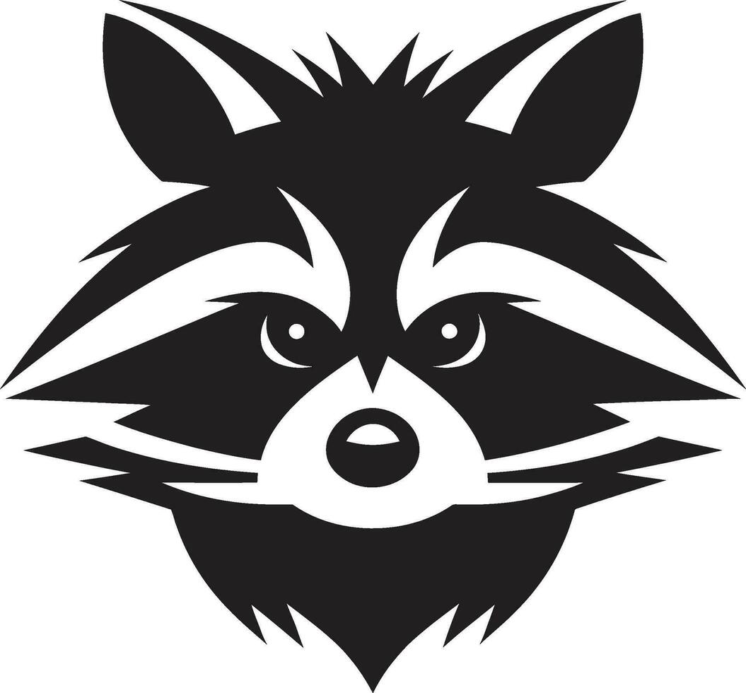 Iconic Raccoon Crest Jovial Black Masked Bandit Symbol vector