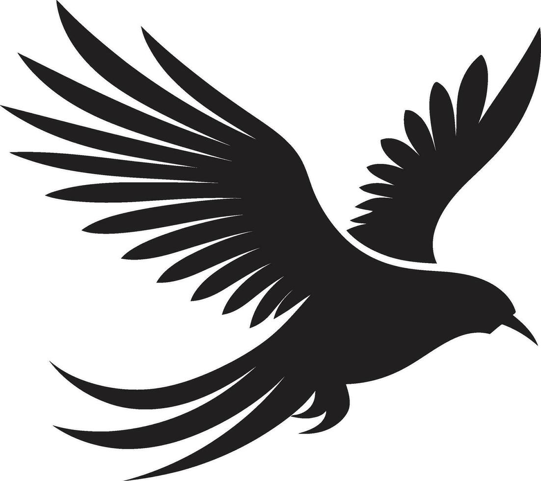 Condor Crest Icon Crow in Flight Emblem vector