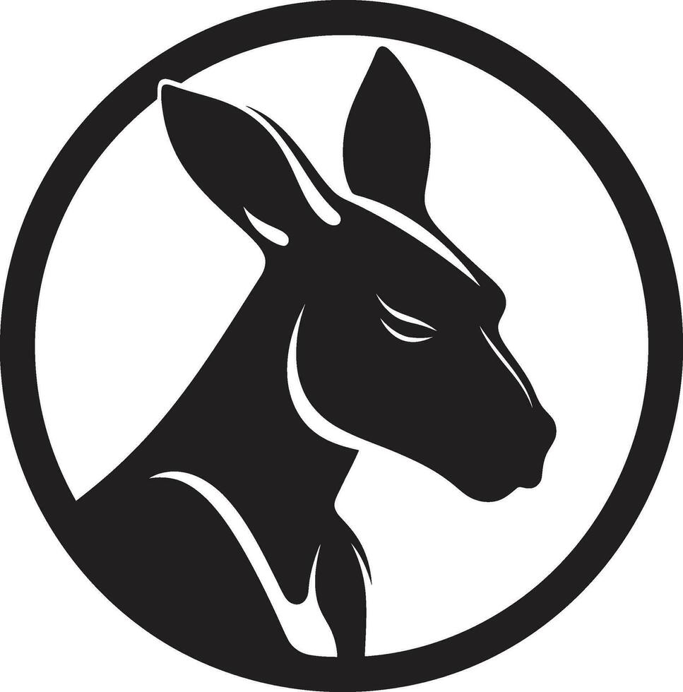 elegante roo emblema canguro saltar logo vector