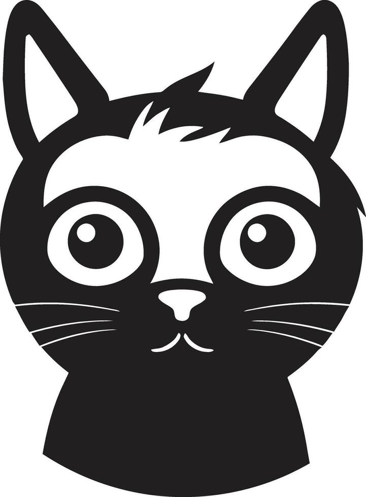 Black Vector Cat Crest Minimal Cat Outline