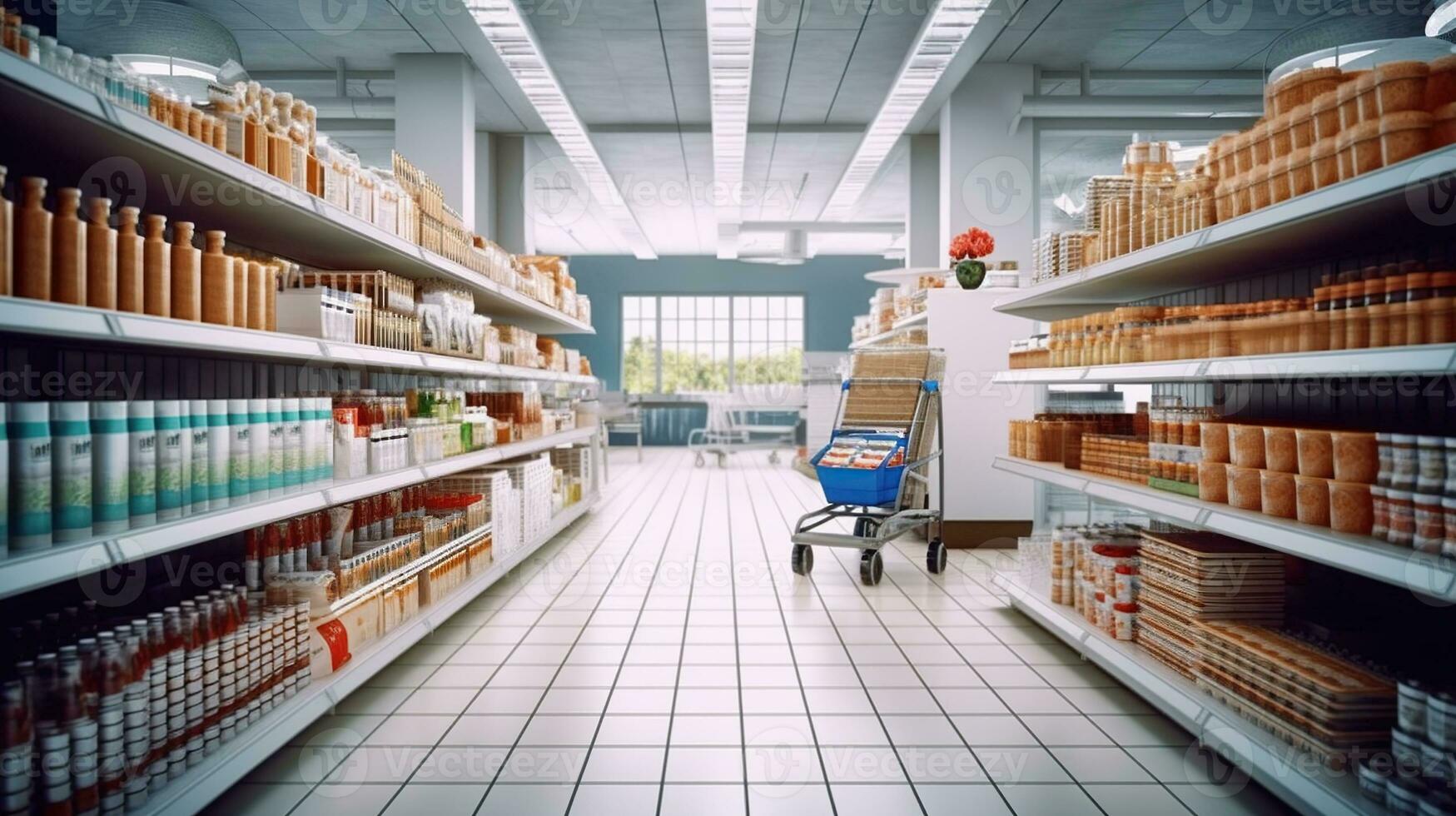 Exploring a Dazzling Array of Products in the Supermarket. Generative AI photo