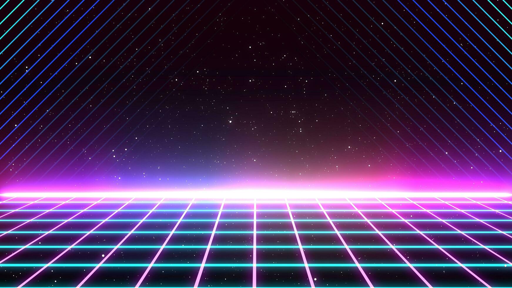 Retro style 80s-90s laser neon background. Futuristic Grid landscape. Digital Cyber Surface. Suitable for design in the style of the 1980s-1990s. 3D illustration photo