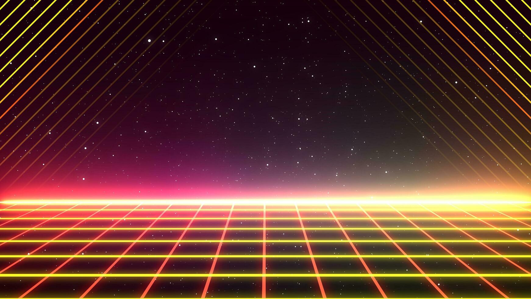 Retro style 80s-90s laser neon background. Futuristic Grid landscape. Digital Cyber Surface. Suitable for design in the style of the 1980s-1990s. 3D illustration photo