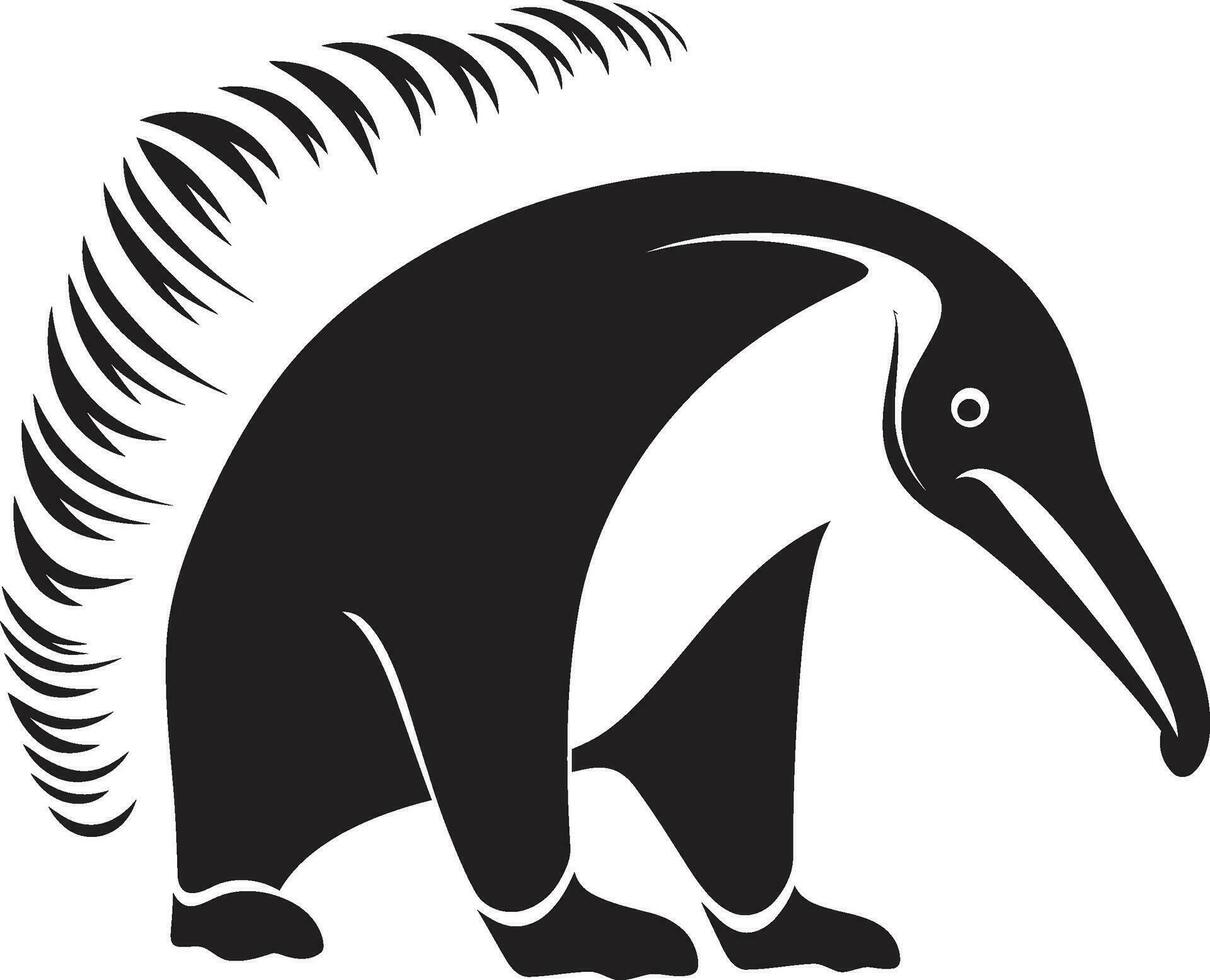 negro oso hormiguero vector emblema icónico logo diseño elegancia en sencillez negro oso hormiguero vector logo
