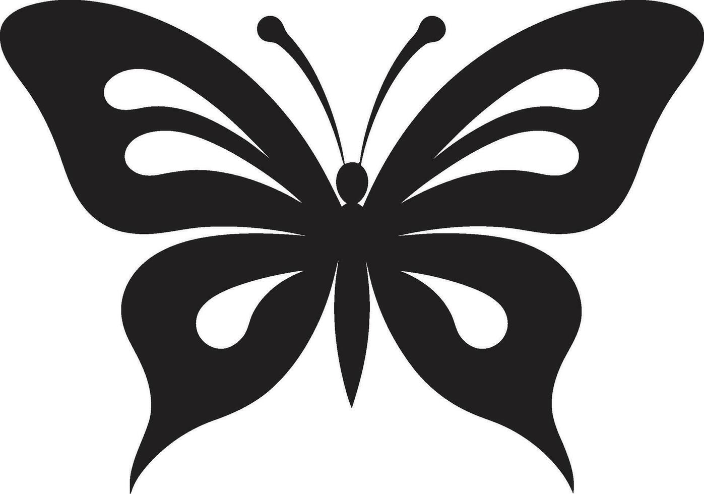 alas de sencillez negro mariposa marca hecho a mano gracia noir mariposa emblema vector