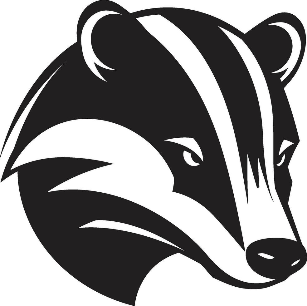 Badger Face Badge Noble Badger Emblem vector