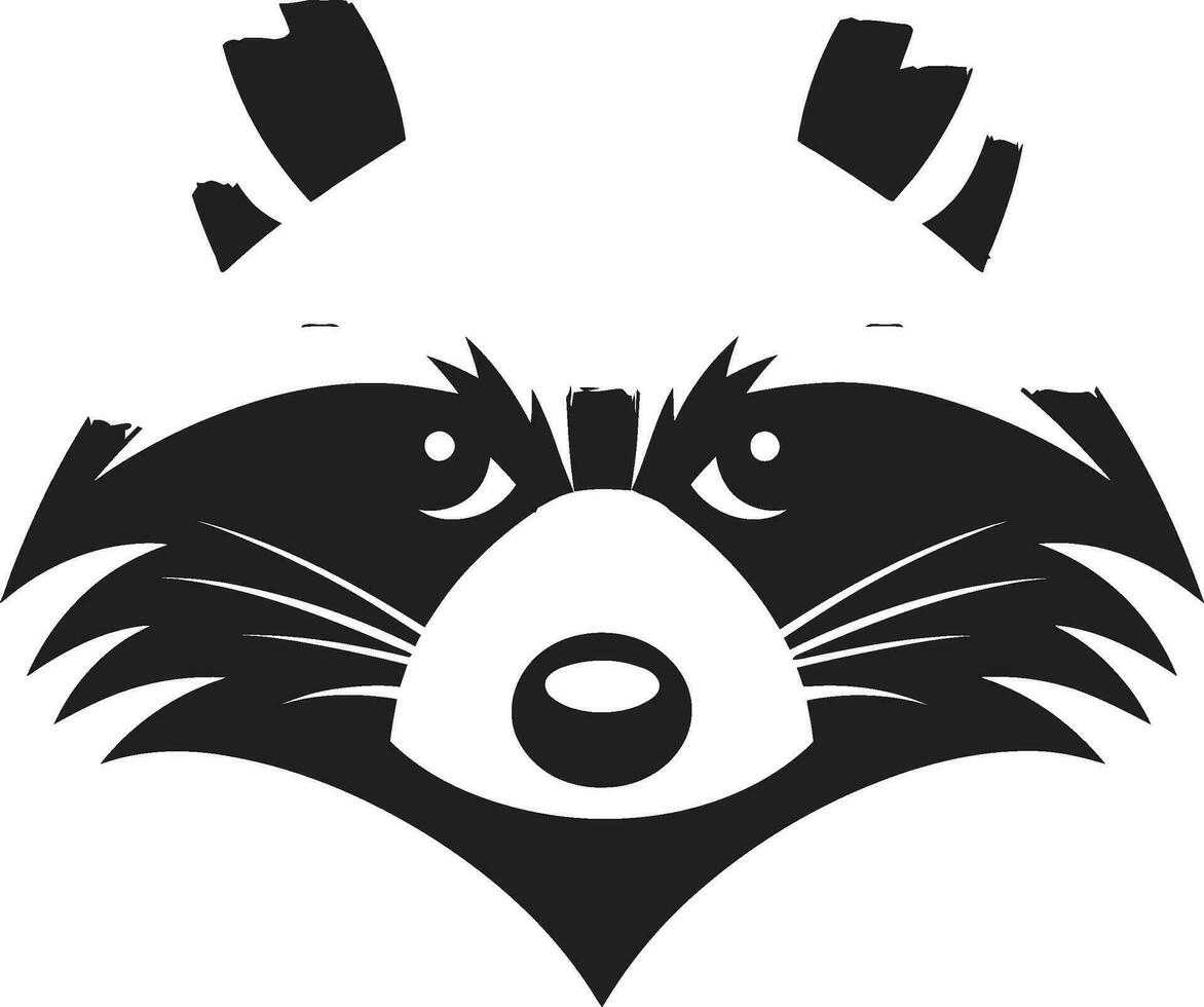 Raccoon Silhouette Geometric Logo Sleek Masked Bandit Iconic Emblem vector