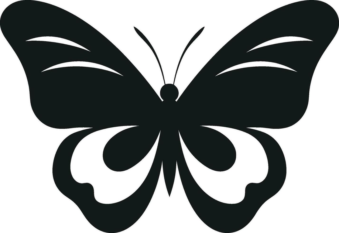 agraciado complejidad negro mariposa logo noir belleza toma vuelo elegante mariposa símbolo vector