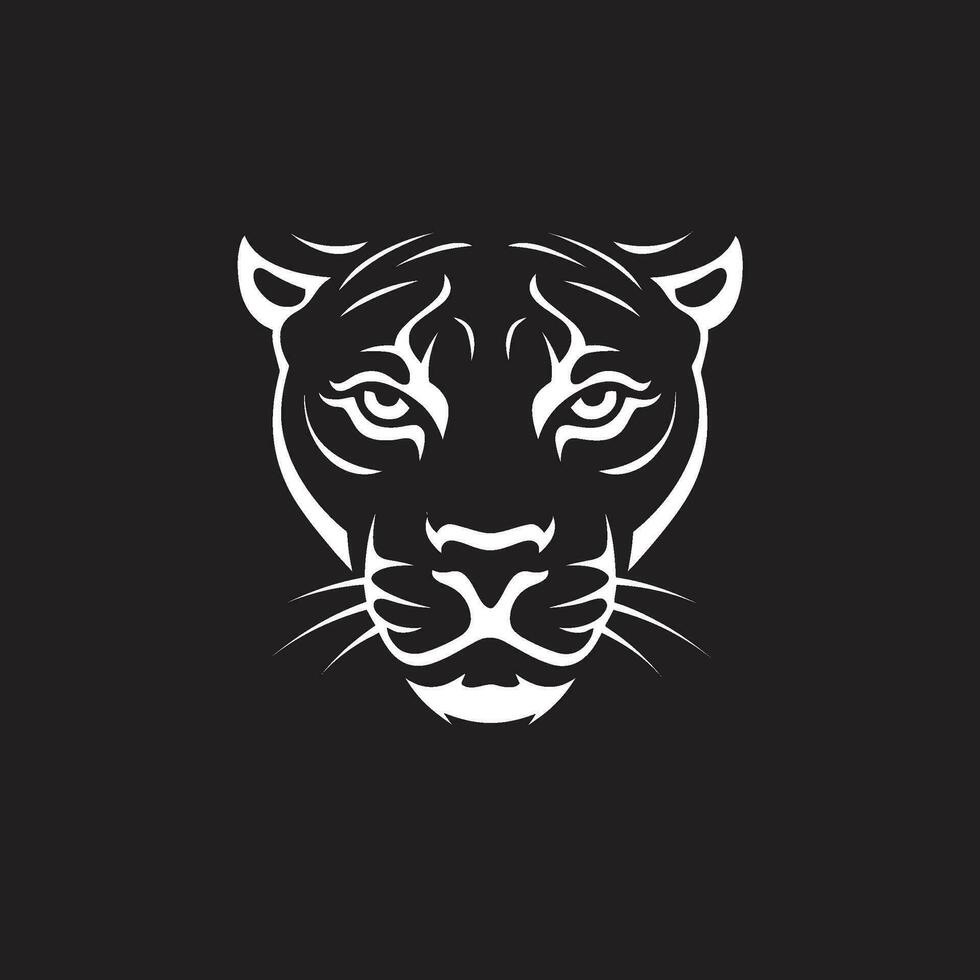Eyes of the Roaring Prowler Vectorized Monochrome Jaguar Icon of Power and Stealth vector