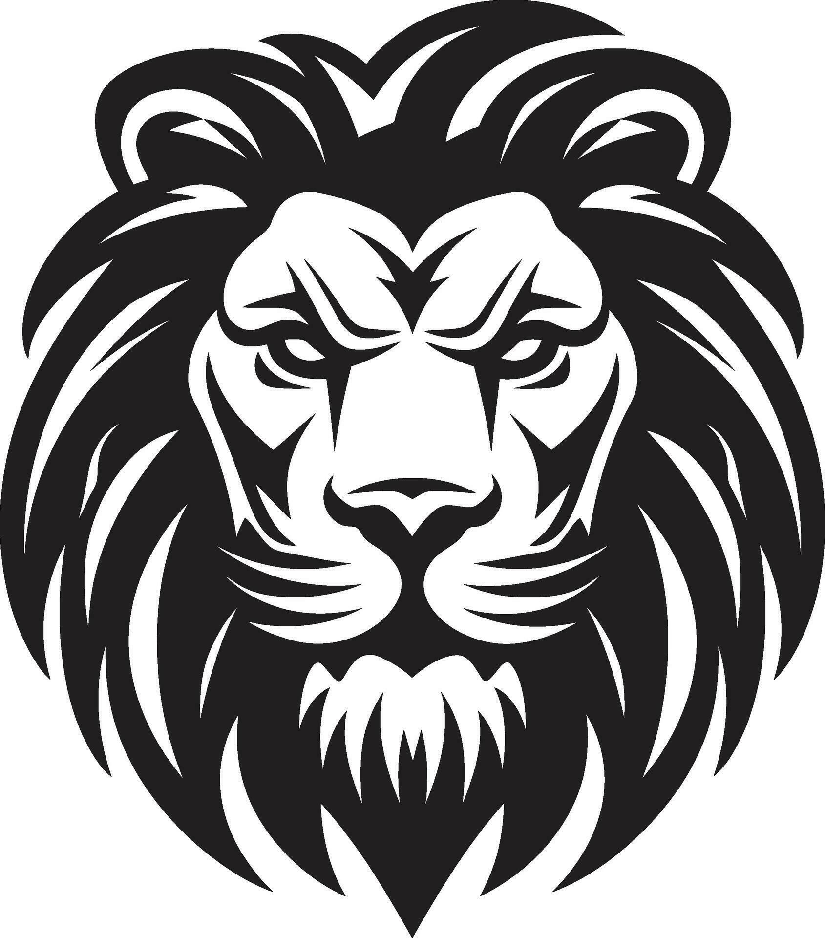 Mystical Monarch Vector Lion Icon in Black Lions Vigilance A Heraldry