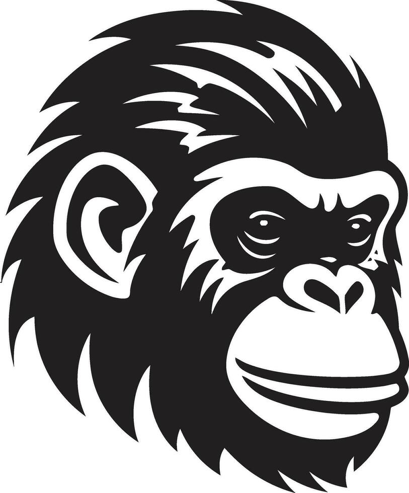 Wise and Wild Black Chimpanzee Emblem of Intelligence Chimpanzee Majesty in Shadows An Emblem of Beauty vector