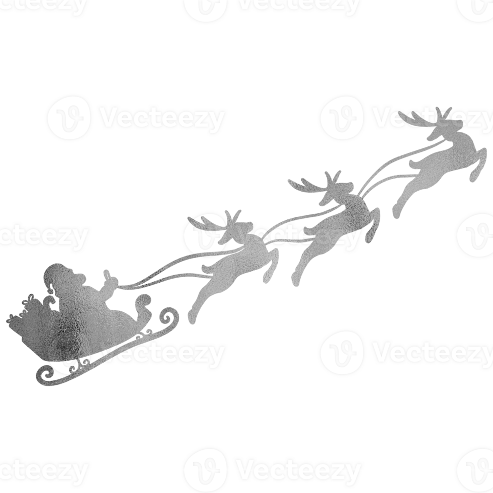 Santa Claus Flying With Deers png