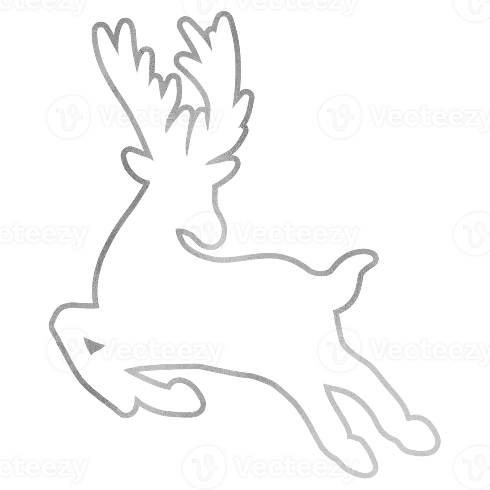 Silver Reindeer Outline png