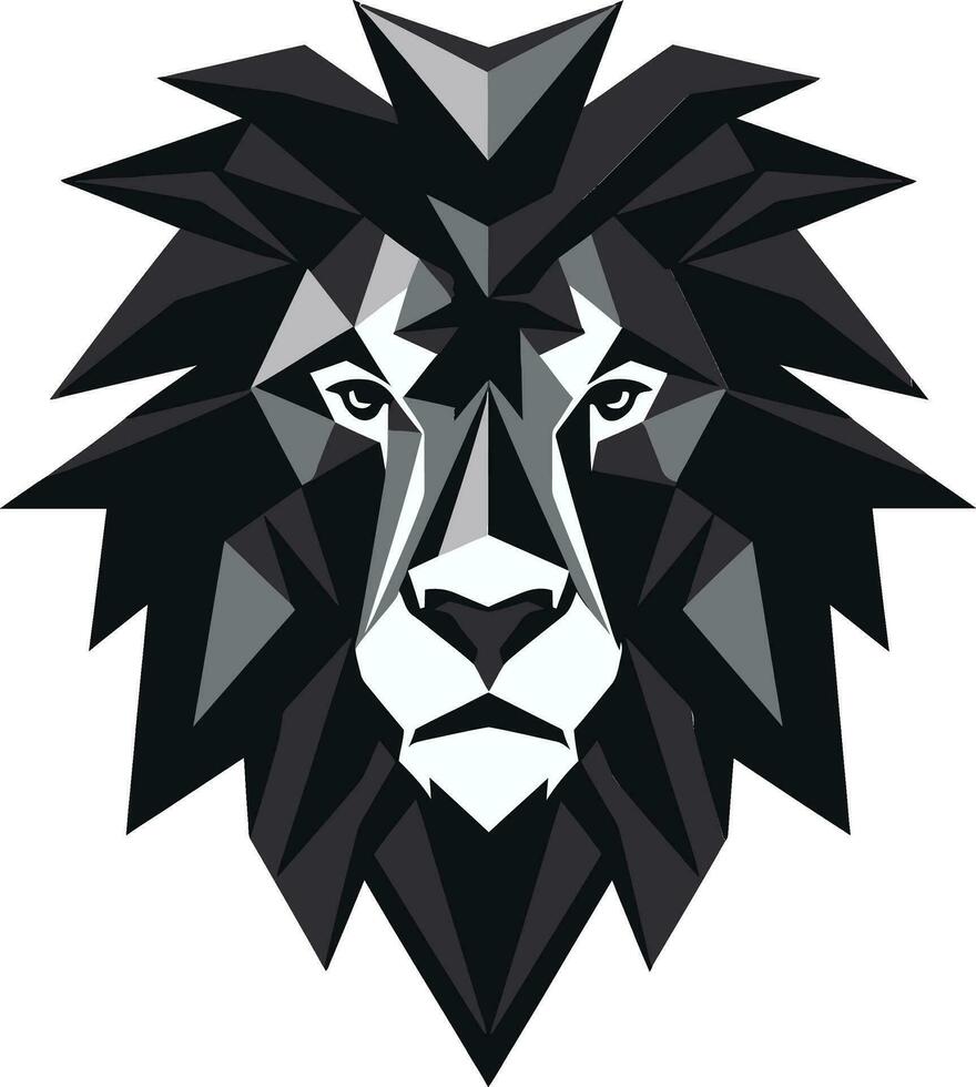 majestuoso legado león emblema en vector elegante dominio negro león icono diseño