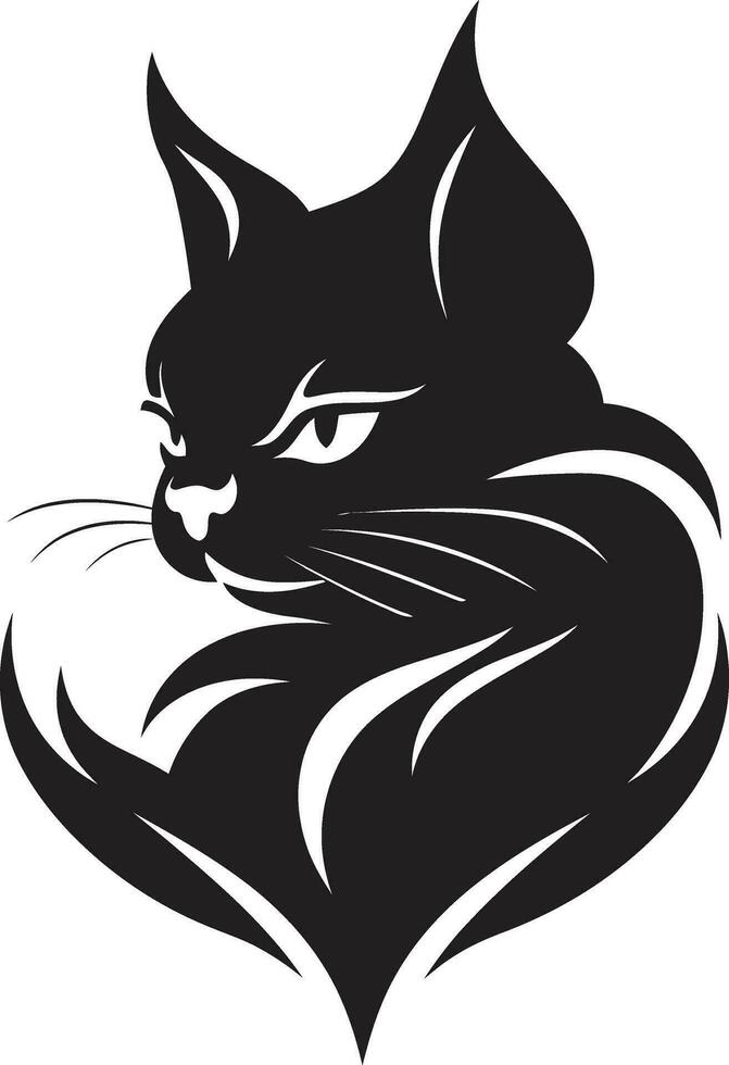 Sleek and Bold Cat Design Tail of a Vectorized Cat vector