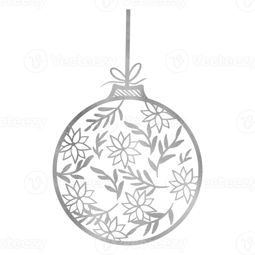 Silver Leaf Christmas Ornament png