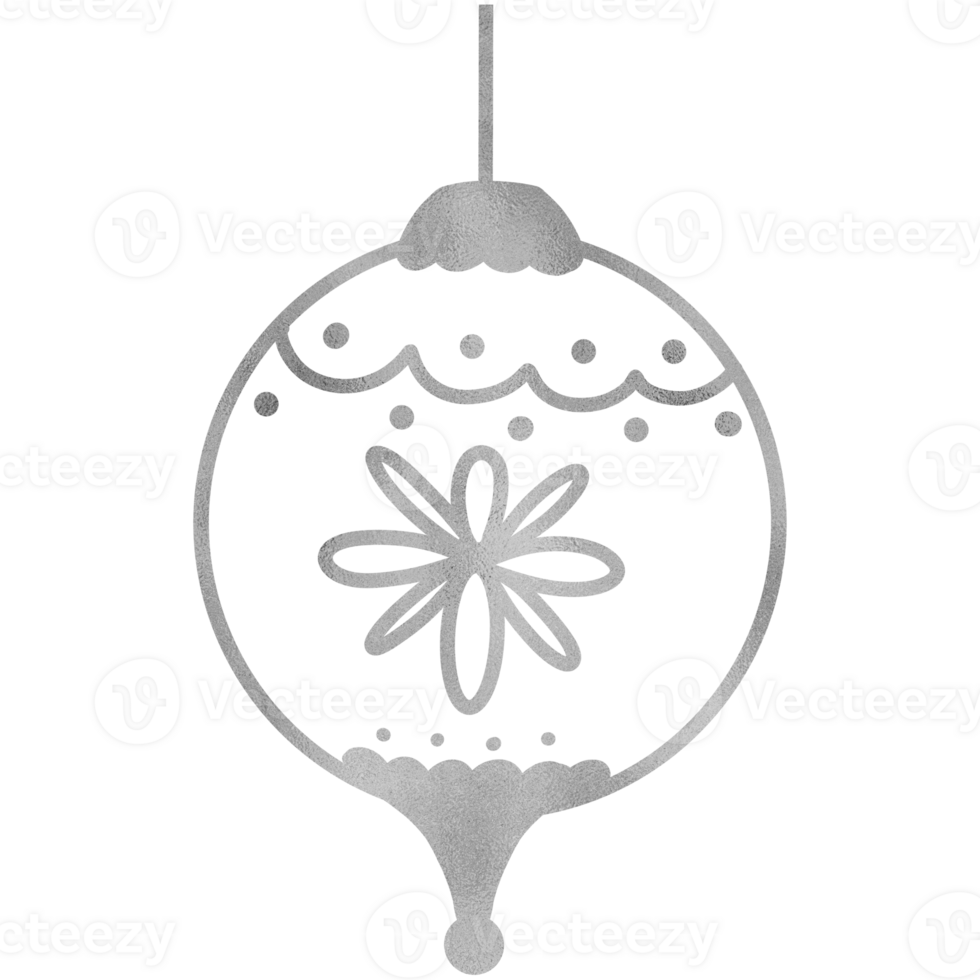 Silver Christmas Ornament Outline png